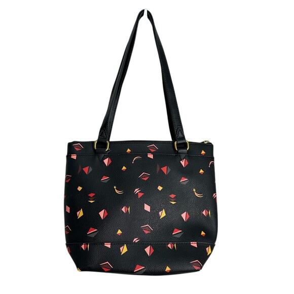 Fossil Black Graphic Coated Canvas Mini Tote Bag - Picture 2 of 13